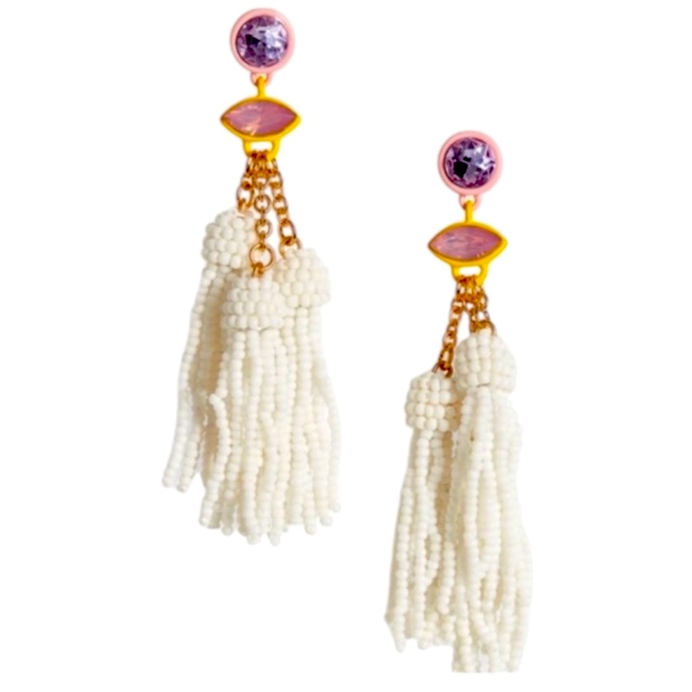 NWT Nords Beaded Jewel Flowy Statement Earrings Jewelry